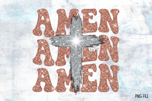 AMEN with Cross PNG: Christian T-Shirt Designs
