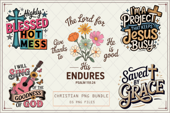 Boho Christian Bundle, Bible Verse PNG