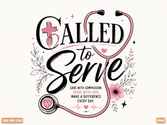 Called to Serve Christian Nurse PNG T-Shirt Designs