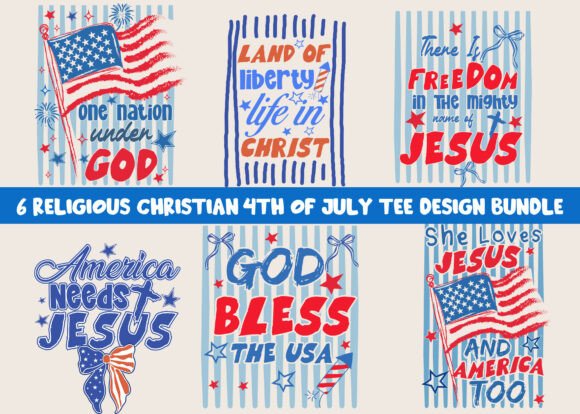 Christian 4th of July Tee Design Bundle