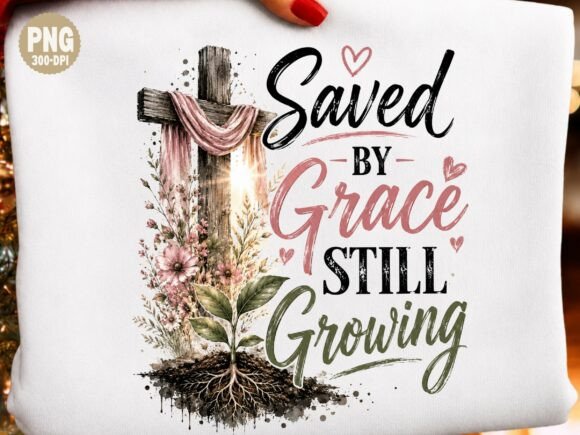 Christian Cross PNG Grace Still PNG for T-Shirt Designs