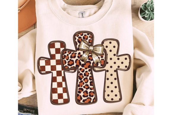 Christian Cross PNG, Leopard Sublimation — T-Shirt Designs