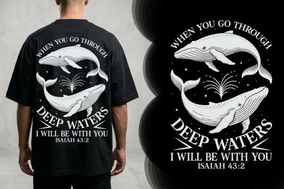 Deep Waters Isaiah 43 Christian Tee — T-Shirt Designs