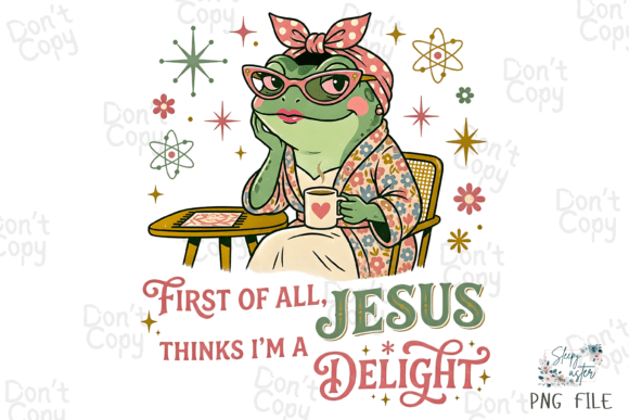 First of All Jesus Frog PNG T-Shirt Designs