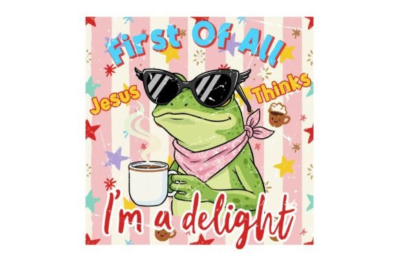 Funny Christian Frog First of All Jesus T-Shirt Designs