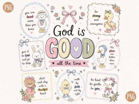 God is Good PNG Cute Christian Kids Qu T-Shirt Designs