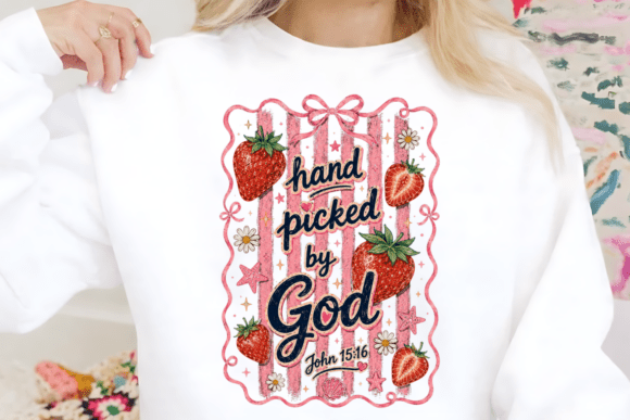 Hand Picked by God Christian PNG T-Shirt Designs