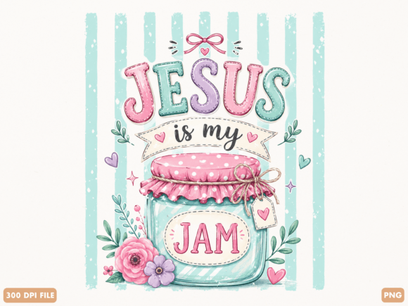 Jesus is My Jam Floral Christian PNG T-Shirt Designs