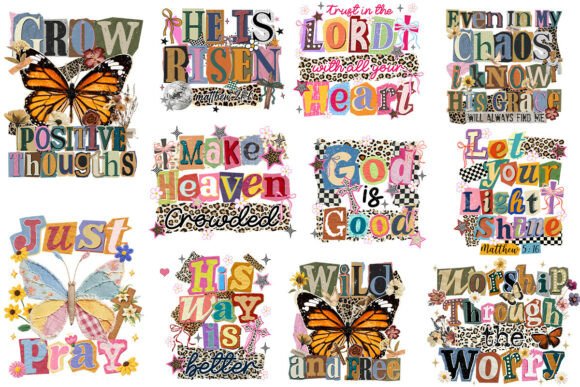 Retro Y2K Christian PNG Bundle for T-Shirt Designs
