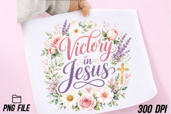 Victory in Jesus PNG: Faith T-Shirt Designs